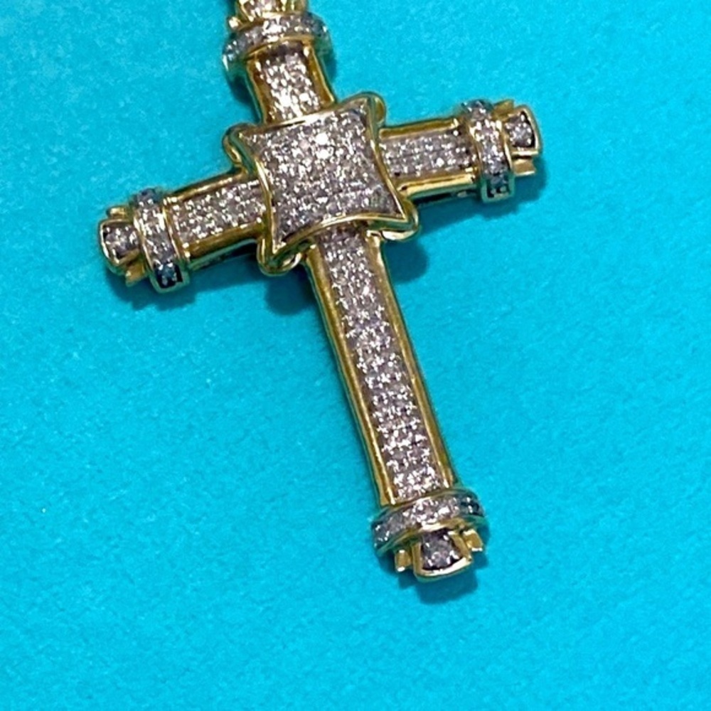 Diamond Cross Unisex on 10k Solid gold